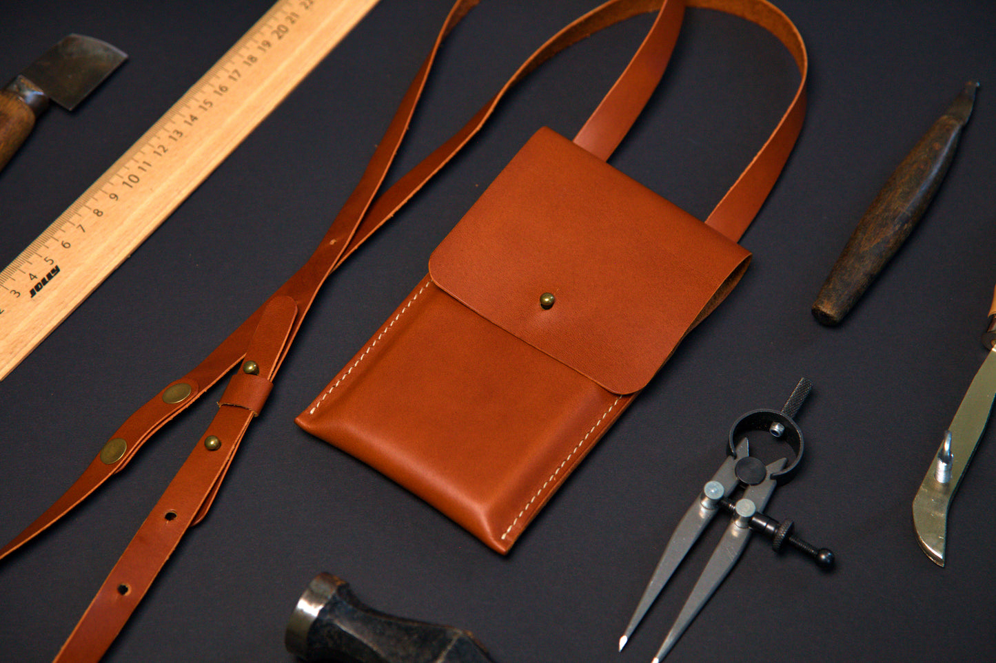 Handmade Leather Crossbody Phone Bag