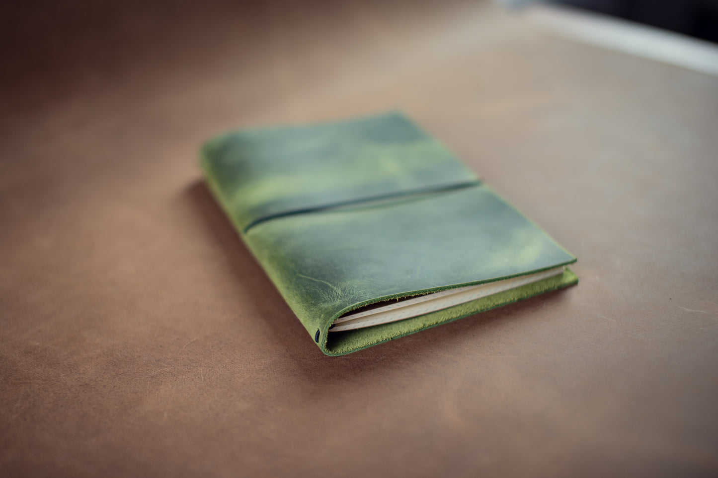 Leather Notebook Cover - A5 Emerald